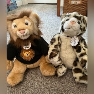 Two build-a-bear WWF stuffed animals